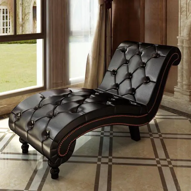 Main image of vidaXL Chaise Longue Padded Recliner Chair Lounge Sofa Chair Brown Faux Leather