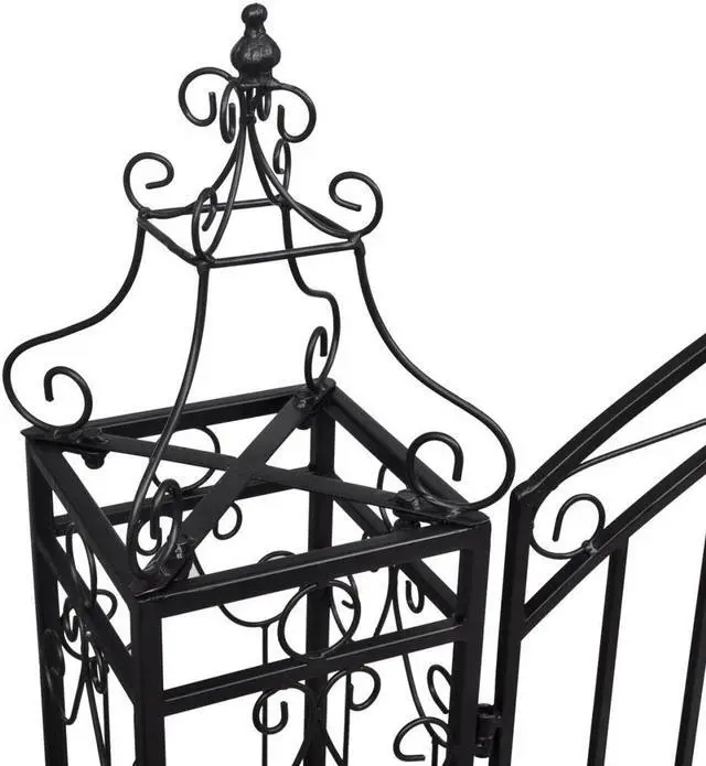 Alt view image 4 of 10 - vidaXL Garden Gate Ornamental Fence Gate with Bolt Hinge Trellis Wrought Iron
