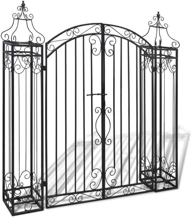 Main image of vidaXL Garden Gate Ornamental Fence Gate with Bolt Hinge Trellis Wrought Iron