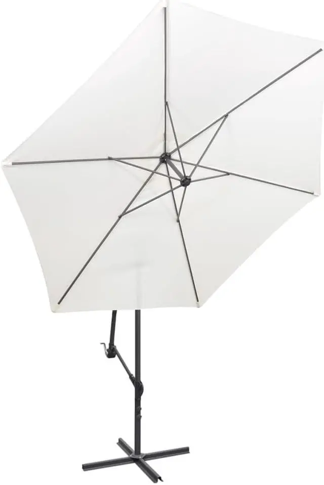 Alt view image 8 of 16 - vidaXL Cantilever Umbrella 118.1" Sand White