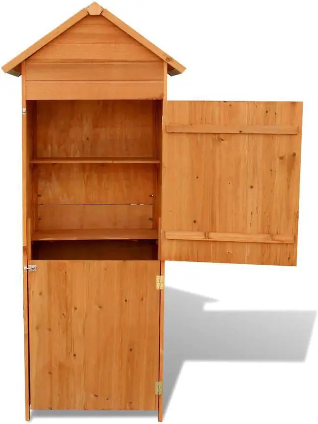 Alt view image 3 of 14 - vidaXL Patio Storage Cabinet Brown 16.7"x25.2"x74.8"
