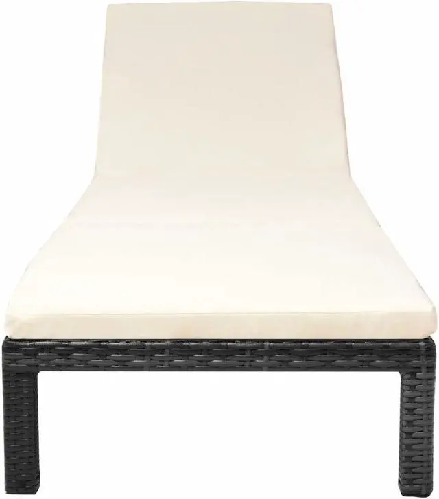 Alt view image 3 of 10 - vidaXL Patio Lounge Chair Outdoor Chaise Lounge with Cushion Poly Rattan Black