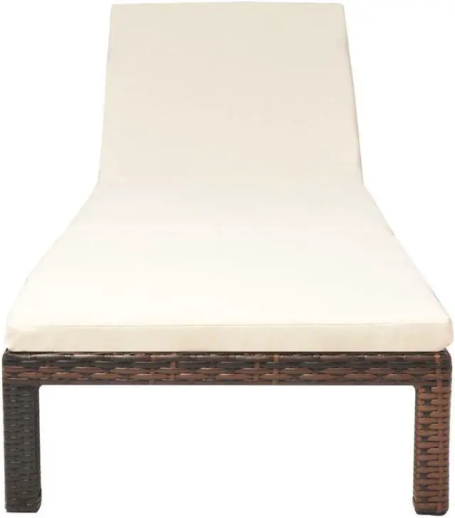 Alt view image 3 of 11 - vidaXL Patio Lounge Chair with Cushion and Adjustable Backrest Brown Poly Rattan