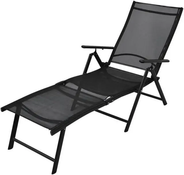 Alt view image 7 of 14 - vidaXL Patio Lounge Chair Outdoor Sunbed Folding Sunlounger for Beach Aluminum
