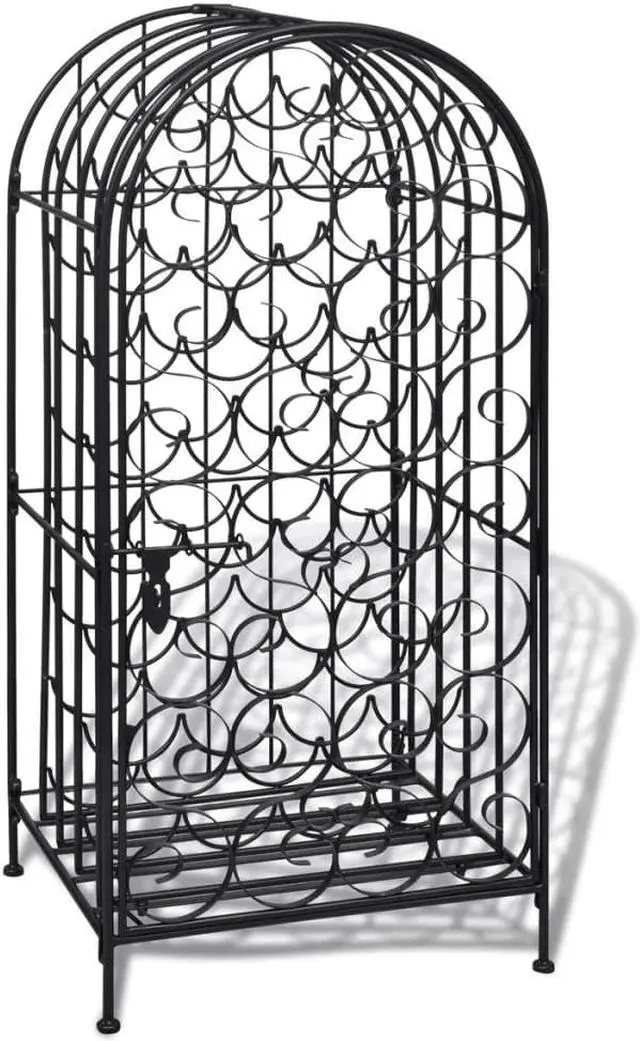 Alt view image 4 of 12 - vidaXL Wine Rack Stand for 35 Bottles Metal Holder Bar Liquor Display Storage