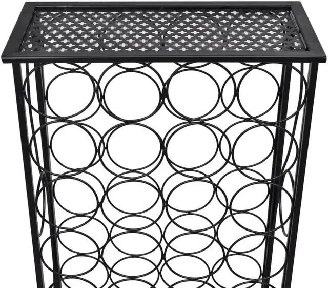 Alt view image 4 of 18 - vidaXL Wine Rack Wine Bottle Holder for 28 Bottles Floor Wine Cabinet Metal