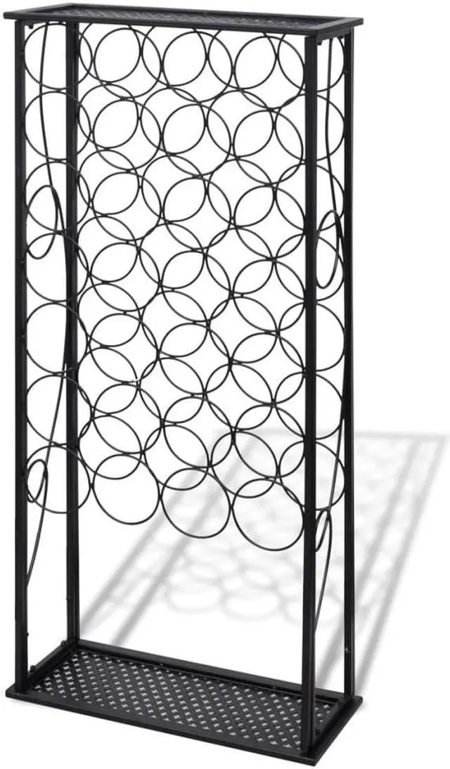 Alt view image 2 of 18 - vidaXL Wine Rack Wine Bottle Holder for 28 Bottles Floor Wine Cabinet Metal