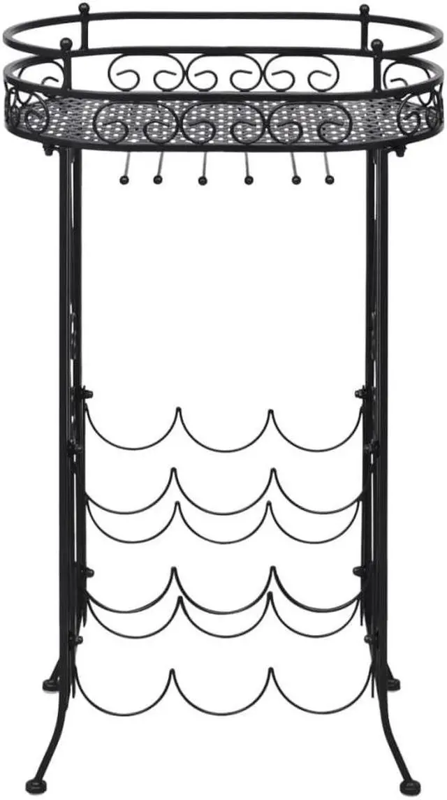 Alt view image 3 of 20 - vidaXL Wine Rack Wine Bottle Holder for 9 Bottles Floor Wine Cabinet Metal