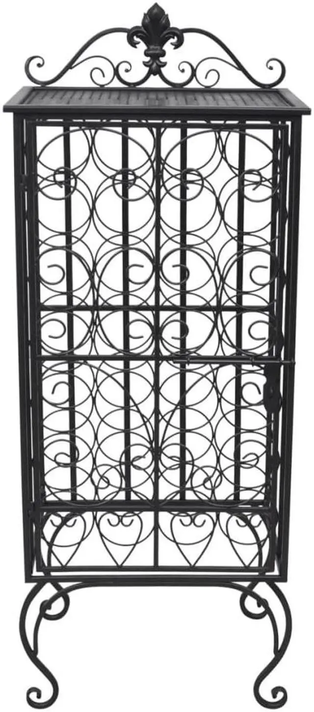 Alt view image 4 of 11 - vidaXL Wine Rack Wine Bottle Holder for 28 Bottles Floor Wine Cabinet Metal