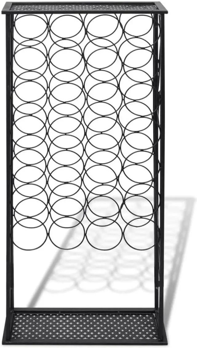 Alt view image 3 of 18 - vidaXL Wine Rack Wine Bottle Holder for 28 Bottles Floor Wine Cabinet Metal