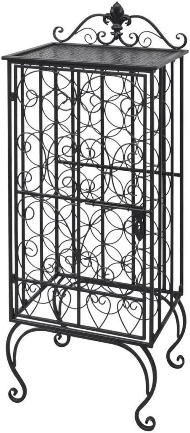 Alt view image 3 of 11 - vidaXL Wine Rack Wine Bottle Holder for 28 Bottles Floor Wine Cabinet Metal