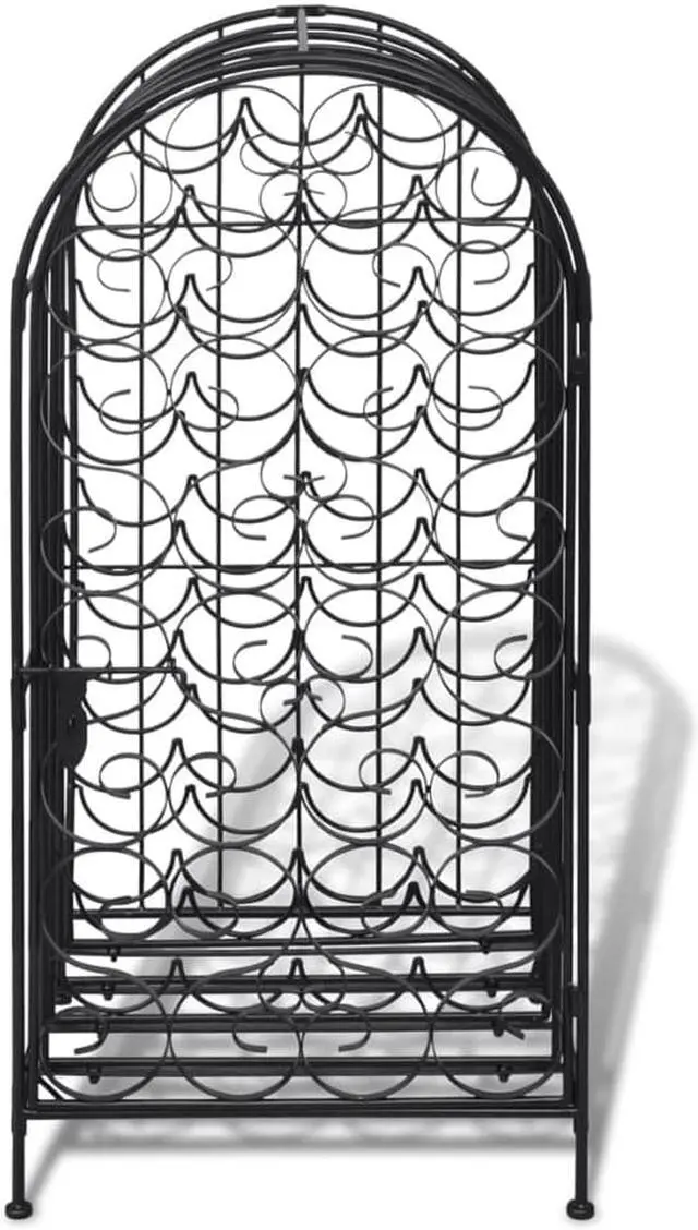 Alt view image 3 of 12 - vidaXL Wine Rack Stand for 35 Bottles Metal Holder Bar Liquor Display Storage