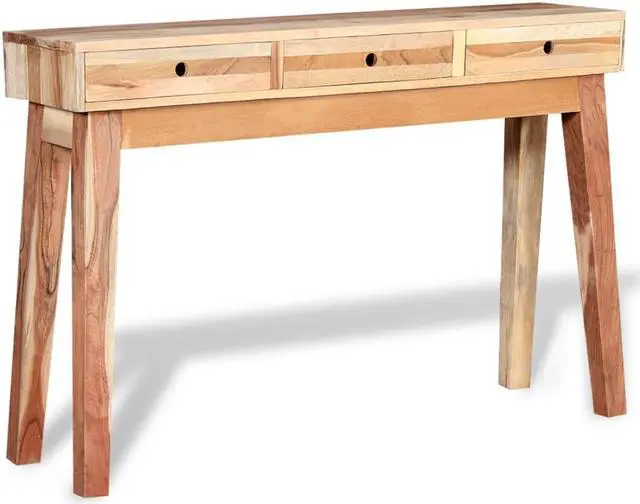 Alt view image 2 of 11 - vidaXL Console Table Entryway Side Table with 3 Drawers Solid Wood Reclaimed