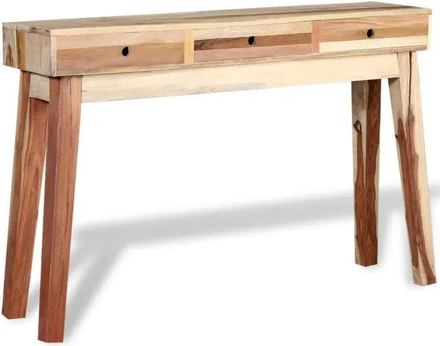 Alt view image 3 of 11 - vidaXL Console Table Entryway Side Table with 3 Drawers Solid Wood Reclaimed