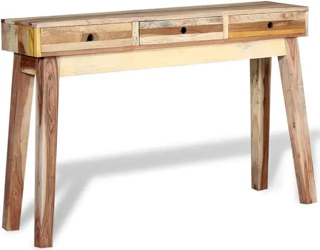 Alt view image 4 of 11 - vidaXL Console Table Entryway Side Table with 3 Drawers Solid Wood Reclaimed