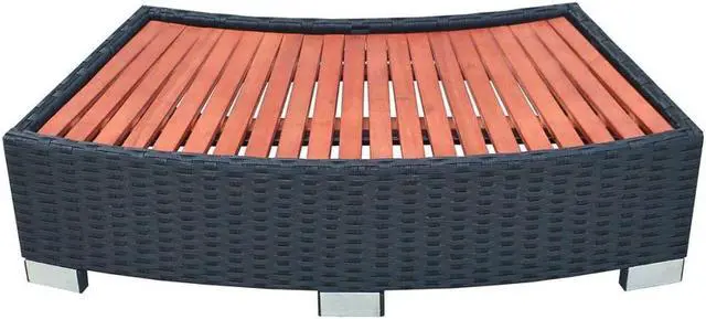 Alt view image 2 of 16 - vidaXL Spa Step Poly Rattan Black Deck Patio Hot Tub Bathtub Pool Footstep