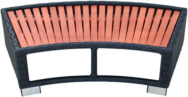 Alt view image 3 of 16 - vidaXL Spa Step Poly Rattan Black Deck Patio Hot Tub Bathtub Pool Footstep