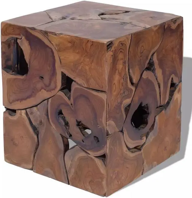 Alt view image 3 of 13 - vidaXL Stool Ottoman Foot Rest for Office Wooden Footstool Solid Teak Wood