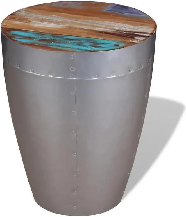 Alt view image 3 of 13 - vidaXL Storage Stool Ottoman Foot Rest Office Footstool Solid Reclaimed Wood