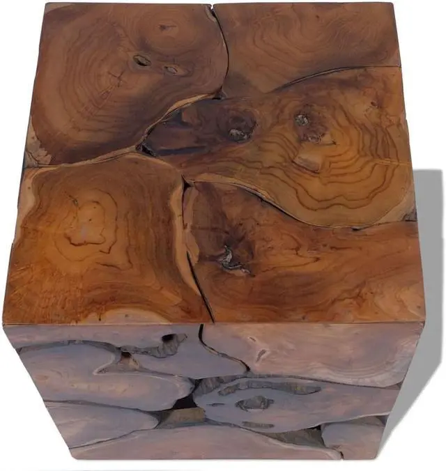 Alt view image 7 of 13 - vidaXL Stool Ottoman Foot Rest for Office Wooden Footstool Solid Teak Wood