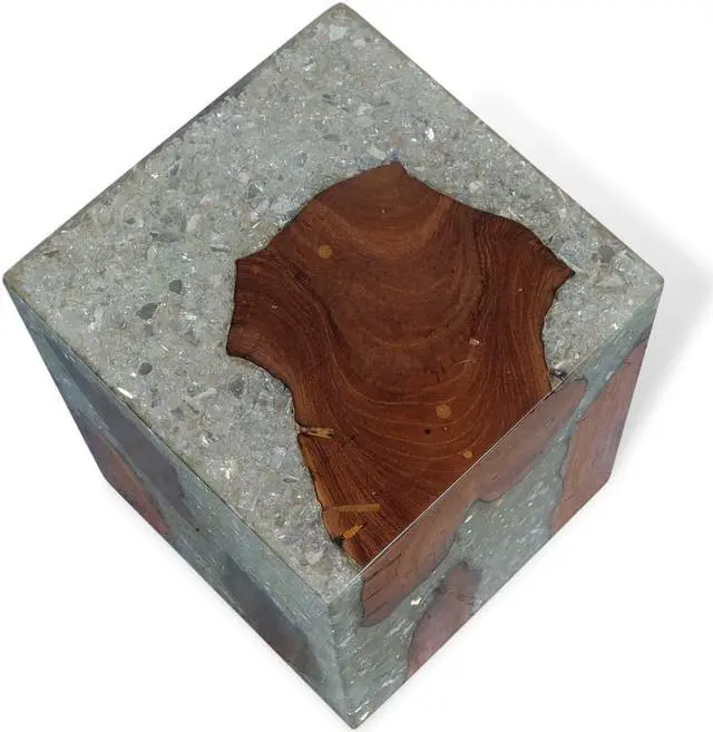 Alt view image 7 of 12 - vidaXL Stool Ottoman Foot Rest Foot Stool Side Table Solid Teak Wood and Resin
