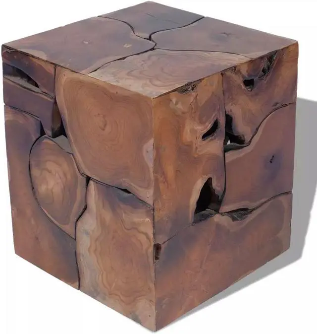 Alt view image 5 of 13 - vidaXL Stool Ottoman Foot Rest for Office Wooden Footstool Solid Teak Wood