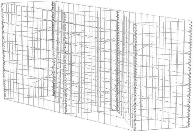 Alt view image 9 of 13 - vidaXL Gabion Basket for Garden, Galvanized Steel Gabion Planter, Gabion Raised Bed, High Load Capacity, 59''x11,8''x39,4''