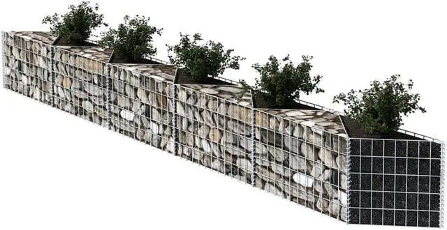 Alt view image 3 of 10 - vidaXL Gabion Basket 118.1"x11.8"x19.7" Patio Planter Raised Vegetable Bed