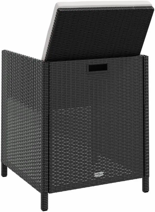 Alt view image 4 of 7 - vidaXL Patio Furniture Set Outdoor Table and Chair 13 Piece Acacia Wood Black