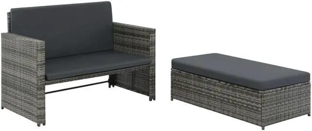 Main image of vidaXL Patio Lounge Chair with Cushion and Adjustable Backrest Brown Poly Rattan
