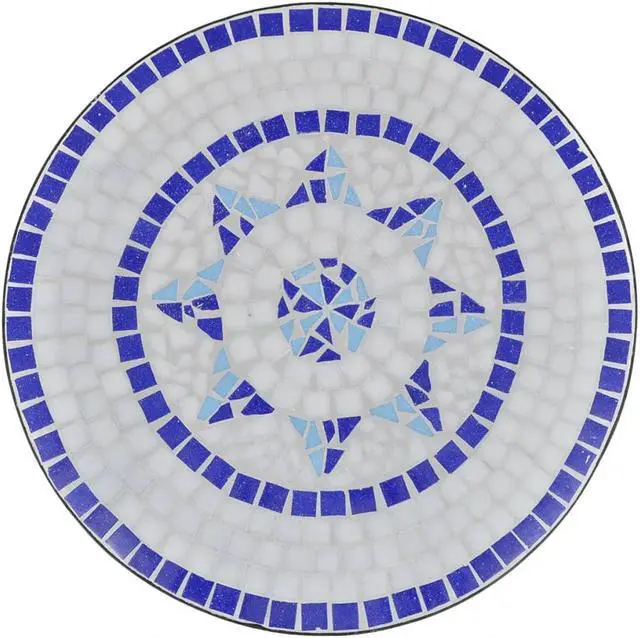 Alt view image 3 of 9 - vidaXL Bistro Table Mosaic Ceramic Blue White Outdoor Garden Patio Cafe Coffee