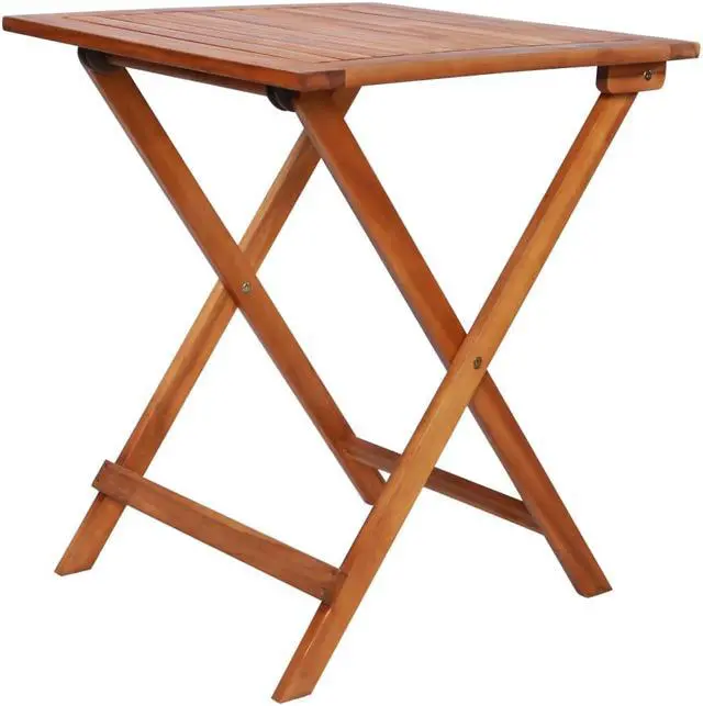 Alt view image 4 of 11 - vidaXL Patio Bistro Set 3 Piece Folding Table and Chairs Solid Acacia Wood