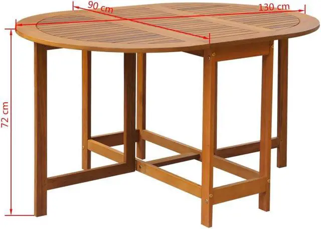 Alt view image 5 of 10 - vidaXL Solid Teak Wood Folding Patio Table Weather Resistant 62.9" Dining