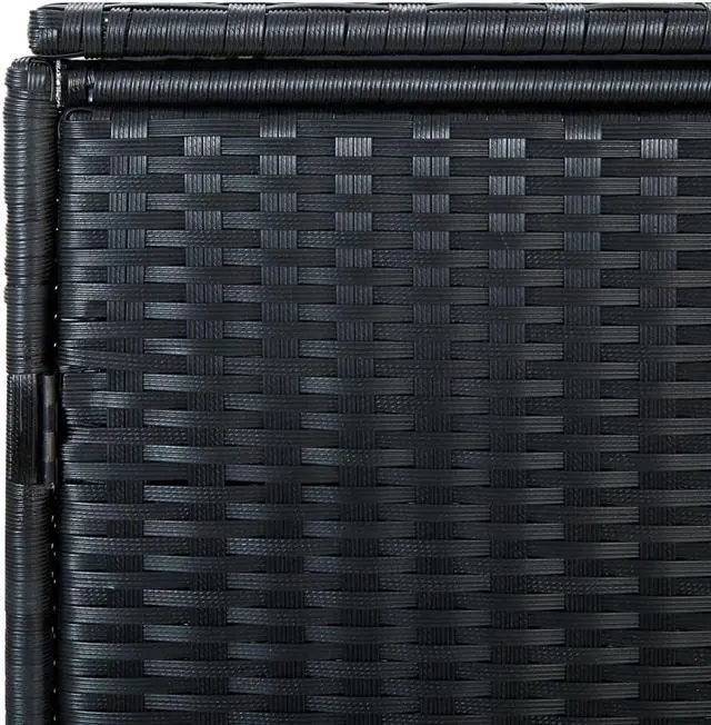 Alt view image 7 of 13 - vidaXL Garbage Can Shed Trash Bin Shed Wheelie Bin Storage Black Poly Rattan