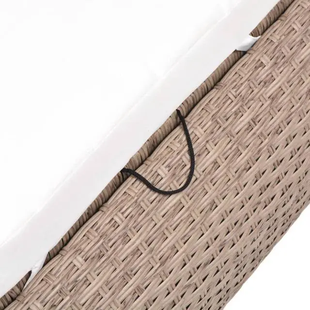 Alt view image 7 of 7 - vidaXL Patio Lounge Bed Sun Lounger Outdoor Chaise Lounge Poly Rattan Beige