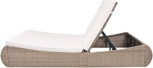 Alt view image 4 of 7 - vidaXL Patio Lounge Bed Sun Lounger Outdoor Chaise Lounge Poly Rattan Beige