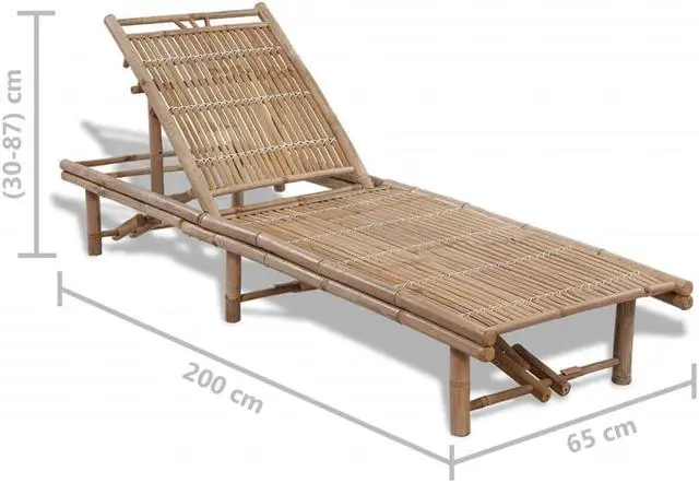 Alt view image 6 of 11 - vidaXL Patio Lounge Chair Outdoor Sunbed Folding Sunlounger Solid Acacia Wood
