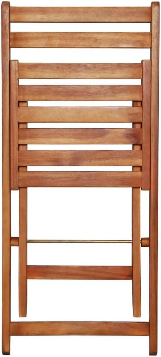 Alt view image 7 of 11 - vidaXL Patio Bistro Set 3 Piece Folding Table and Chairs Solid Acacia Wood