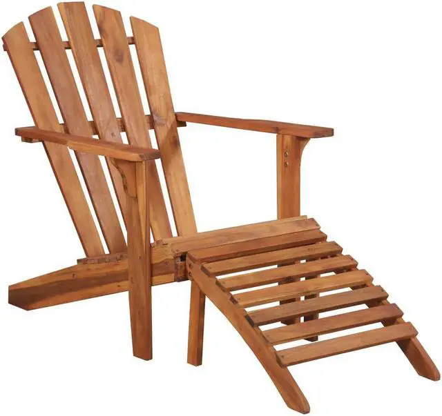 Alt view image 14 of 15 - vidaXL Adirondack Chair Patio Chair with Footrest Outdoor Chair Solid Wood