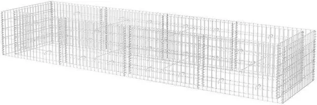 Alt view image 2 of 9 - vidaXL Gabion Raised Bed Steel 141.7"x35.4"x19.7" Silver Garden Outdoor Flower