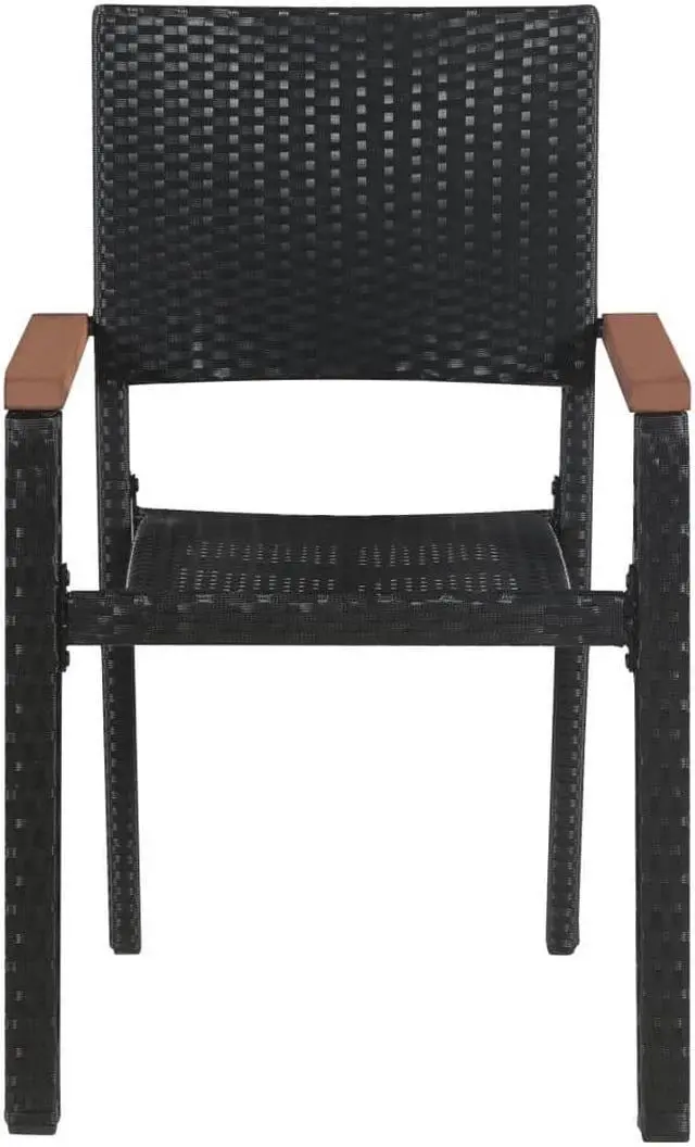 Alt view image 7 of 12 - vidaXL Outdoor Chairs 2 pcs Poly Rattan Black