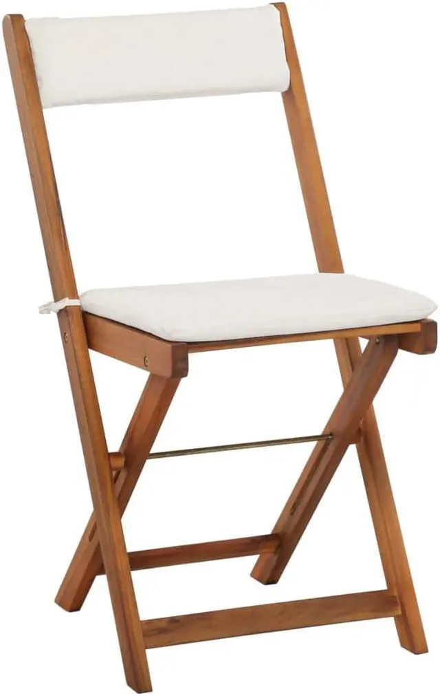 Alt view image 5 of 11 - vidaXL Patio Bistro Set 3 Piece Folding Table and Chairs Solid Acacia Wood