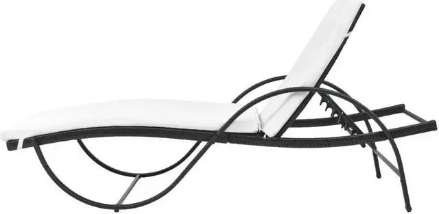 Alt view image 5 of 14 - vidaXL Patio Lounge Chair Outdoor Chaise Lounge with Cushion Poly Rattan Black