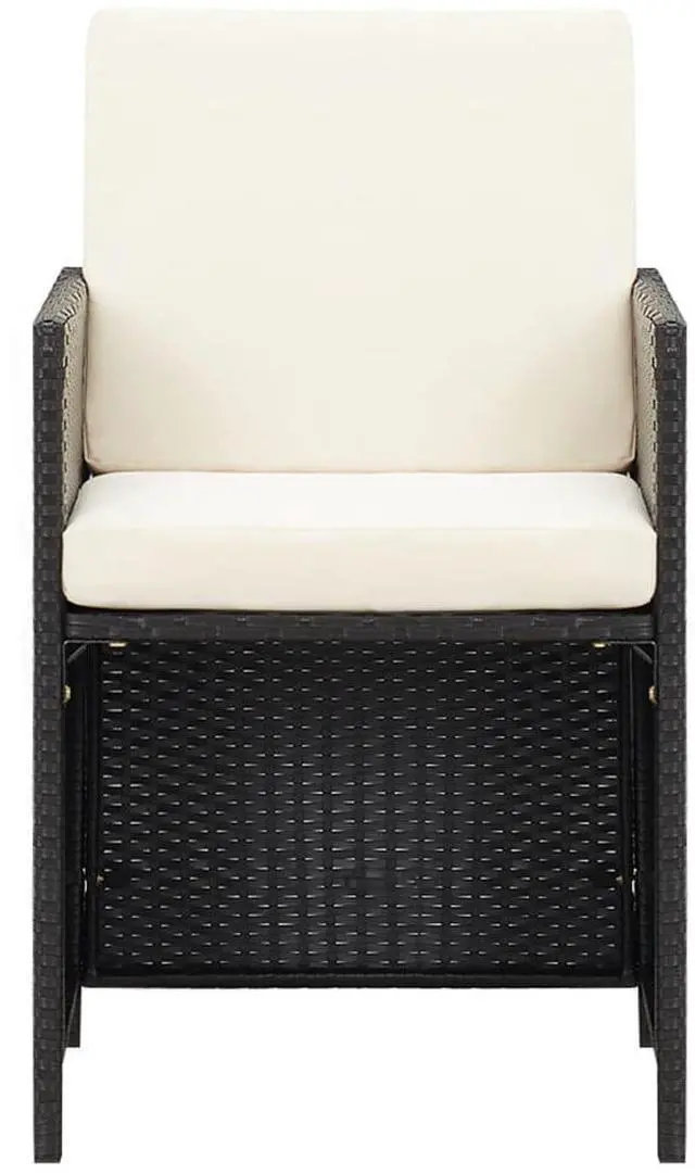 Alt view image 12 of 13 - vidaXL 2x Patio Dining Chair Wicker Poly Rattan Black Outdoor Garden Seats