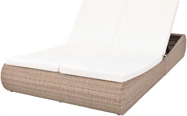 Main image of vidaXL Patio Lounge Bed Sun Lounger Outdoor Chaise Lounge Poly Rattan Beige