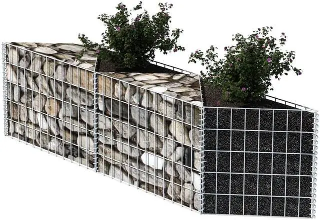 Alt view image 3 of 11 - vidaXL Gabion Basket 47.2"x19.7" Patio Planter Fence Raised Vegetable Bed