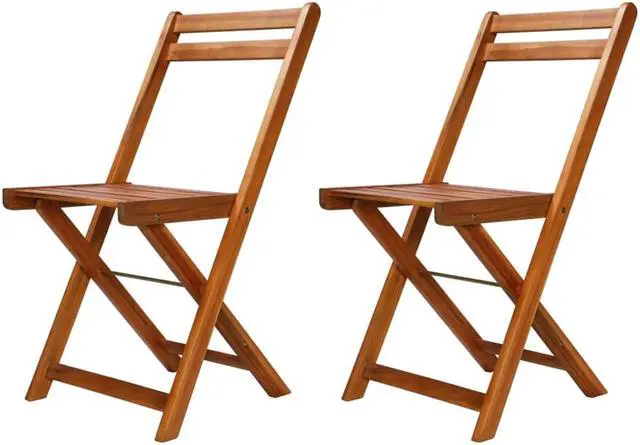 Alt view image 3 of 11 - vidaXL Patio Bistro Set 3 Piece Folding Table and Chairs Solid Acacia Wood