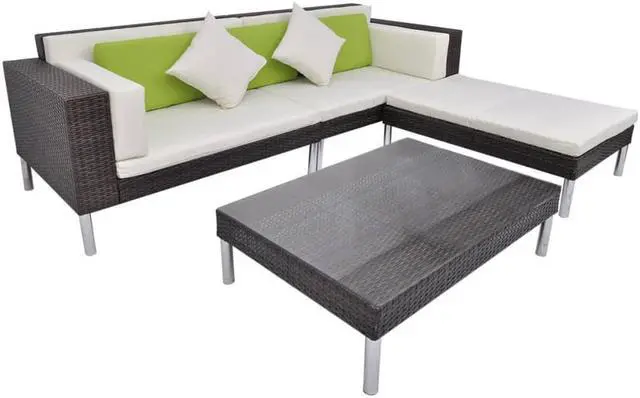 Alt view image 2 of 14 - vidaXL Patio Bistro Set 3 Piece Outdoor Table and Chairs Poly Rattan Brown