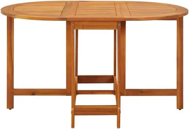 Alt view image 2 of 10 - vidaXL Solid Teak Wood Folding Patio Table Weather Resistant 62.9" Dining