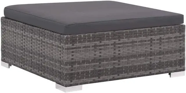 Alt view image 8 of 10 - vidaXL 6 Piece Garden Lounge Set with Cushions Poly Rattan Gray